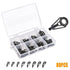 80 Fishing Rod Guide Set Tackle Tips Repair Kits Ring 8 Size Stainless Steel Box