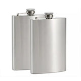 10/12oz Liquor Pocket Hip Flask Stainless Steel Whiskey Screw Cap Flagon Use - 10oz-2pcs