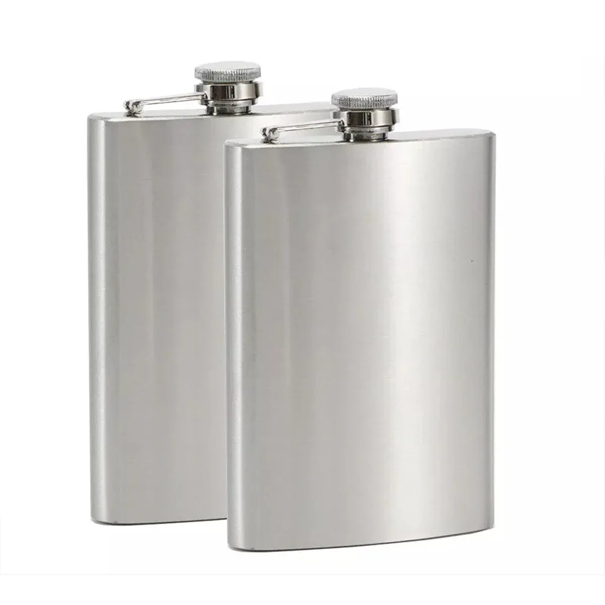 10/12oz Liquor Pocket Hip Flask Stainless Steel Whiskey Screw Cap Flagon Use - 10oz-2pcs