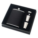 8oz Stainless Steel Wine Flask Portable Flat Metal Outdoor Bottle Gift Set Use - Lychee Pattern