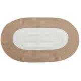 Cotton Floor Mat Oval Non Slip Carpet Household Soft Washable Rug for Bedroom - White