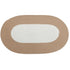 Cotton Floor Mat Oval Non Slip Carpet Household Soft Washable Rug for Bedroom - White