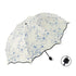 Folding Umbrella Triple Fold Sunshade Rainproof UV Protection Compact Umbrella - Blue