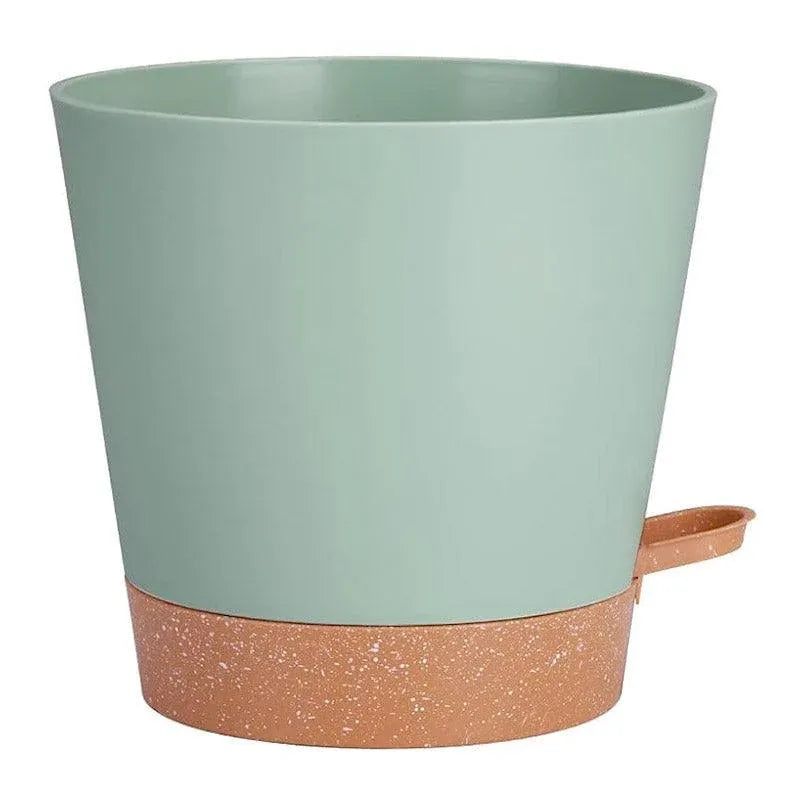 5pcs Self Watering Planter Desktop Plastic Round Planter Auto Suction Lazy Pot - Green