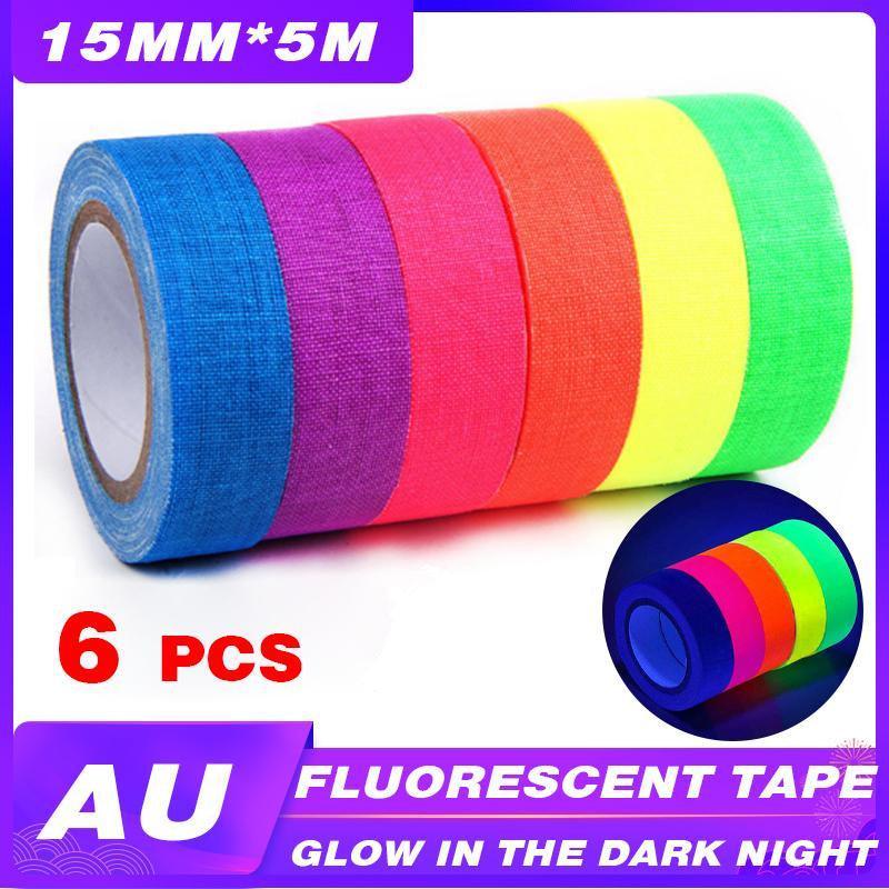6X Luminous Fluorescent Tape Glow In The Dark Night Self-Adhesive Sticker Strip