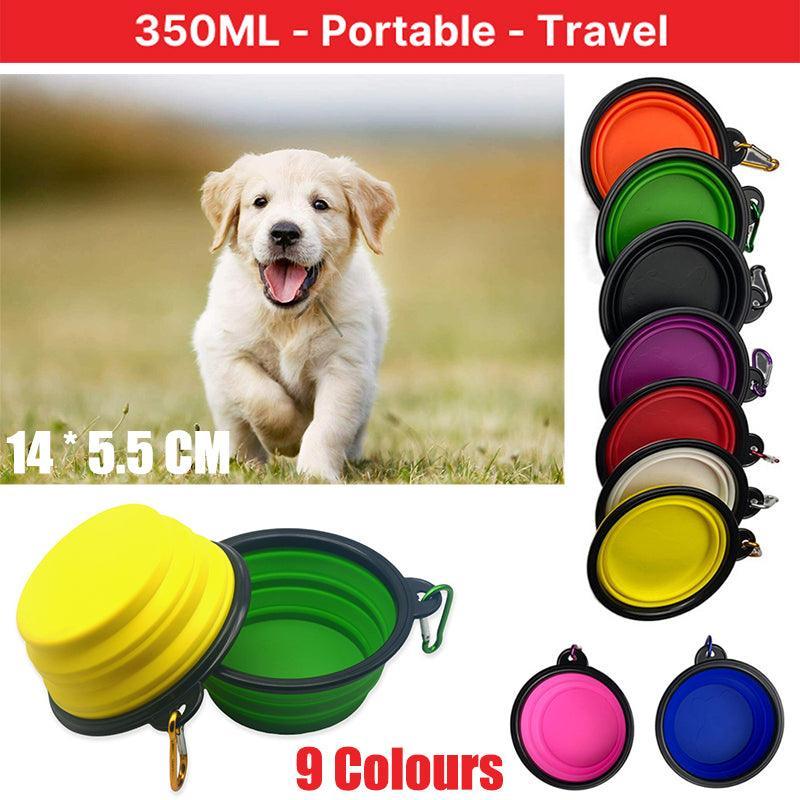 Collapsible Silicone Pet Bowl for Cat Dog Portable Food and Water Feeder - Purple