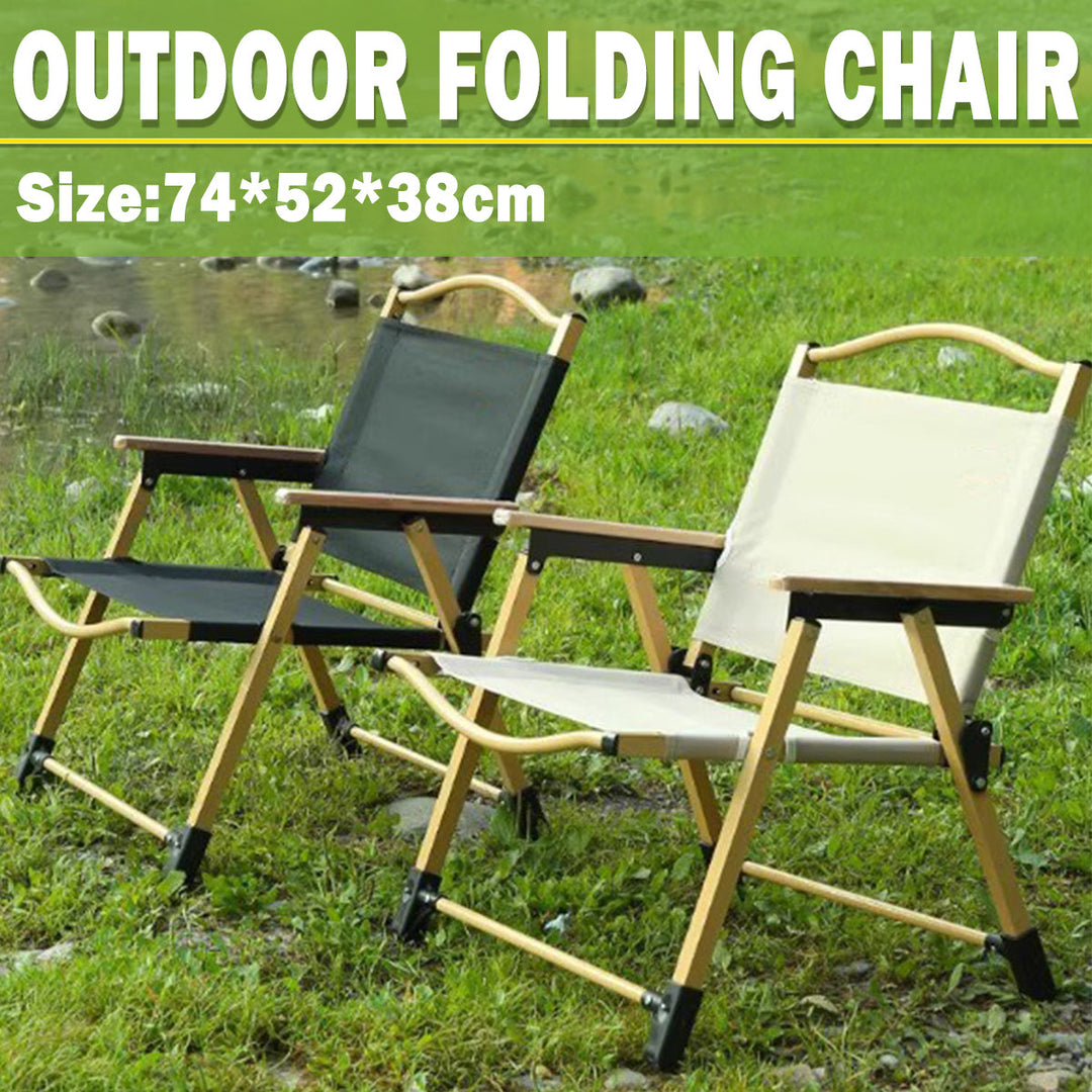 Outdoor Folding Chair Portable Camping Seat Compact Foldable Chair for Picnic - Black