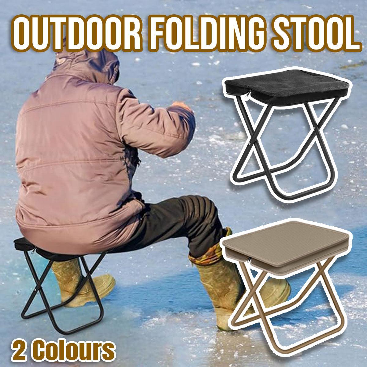 Portable Folding Camping Chair Handbag Stool Lightweight Outdoor Folding Tools - Khaki