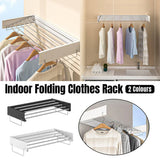 Foldable Wall Hanging Clothes Drying Rack Invisible Balcony Towel Laundry Rack - Black