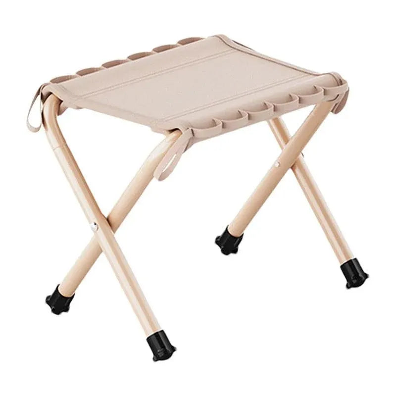 Outdoor Foldable Bench Stool Portable Camping Chair for Hiking Picnic Travel - Khaki