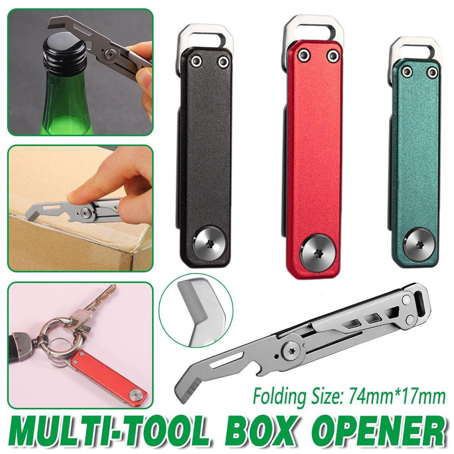 Multifunctional Folding Knife Case Opener Portable Bottle Opener EDC Tool Kit - Red