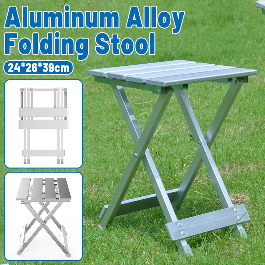 Lightweight Aluminum Alloy Folding Stool Portable for Camping Hiking Fishing