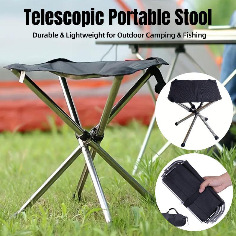 Portable Outdoor Telescopic Folding Stool Camping Chair Fishing Seat Lightweight