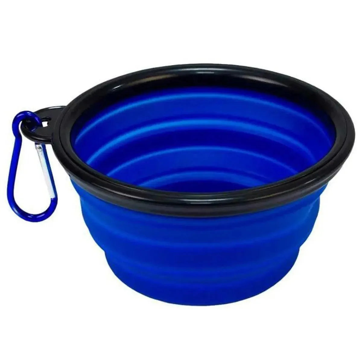 Foldable Silicone Pet Bowl Portable Travel Feeder for Dog and Cat - Blue