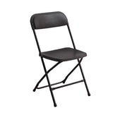 Plastic Folding Chair Office Meeting Chair Staff Training Leisure Chair - Black
