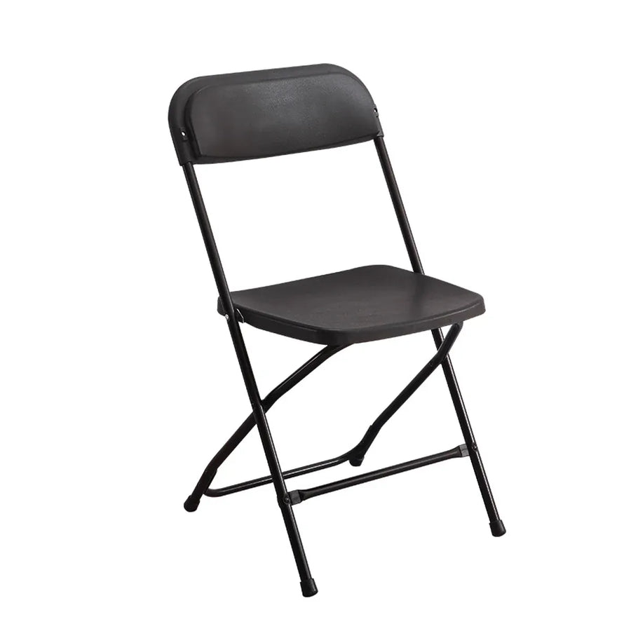 Plastic Folding Chair Office Meeting Chair Staff Training Leisure Chair - Black