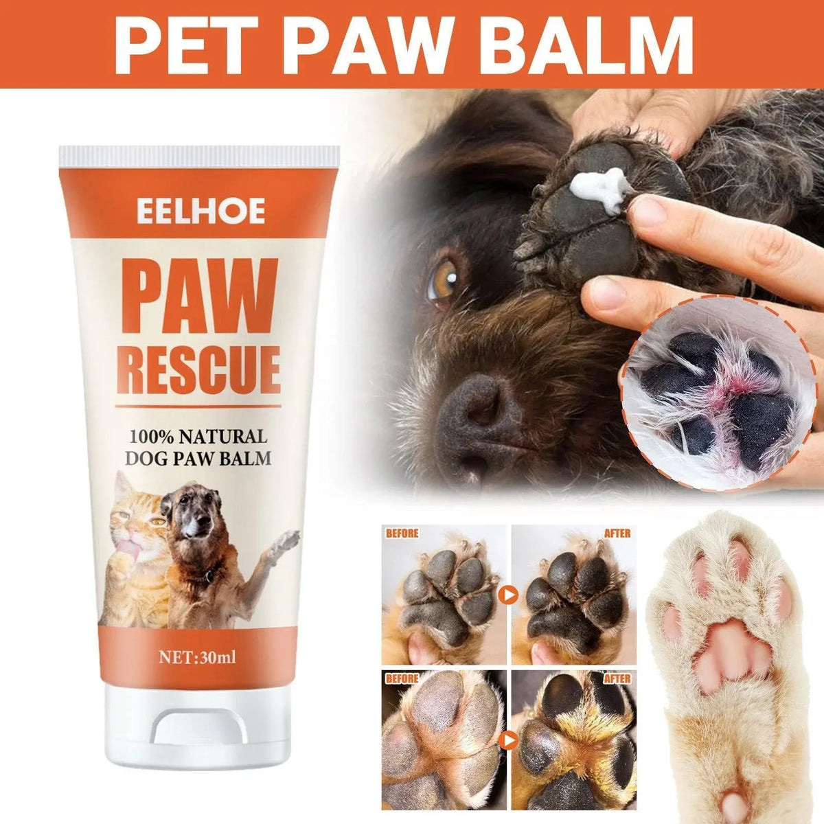 Pet Paw Balm Foot Care for Cats Dogs Protection Pads Moisturising Treatment