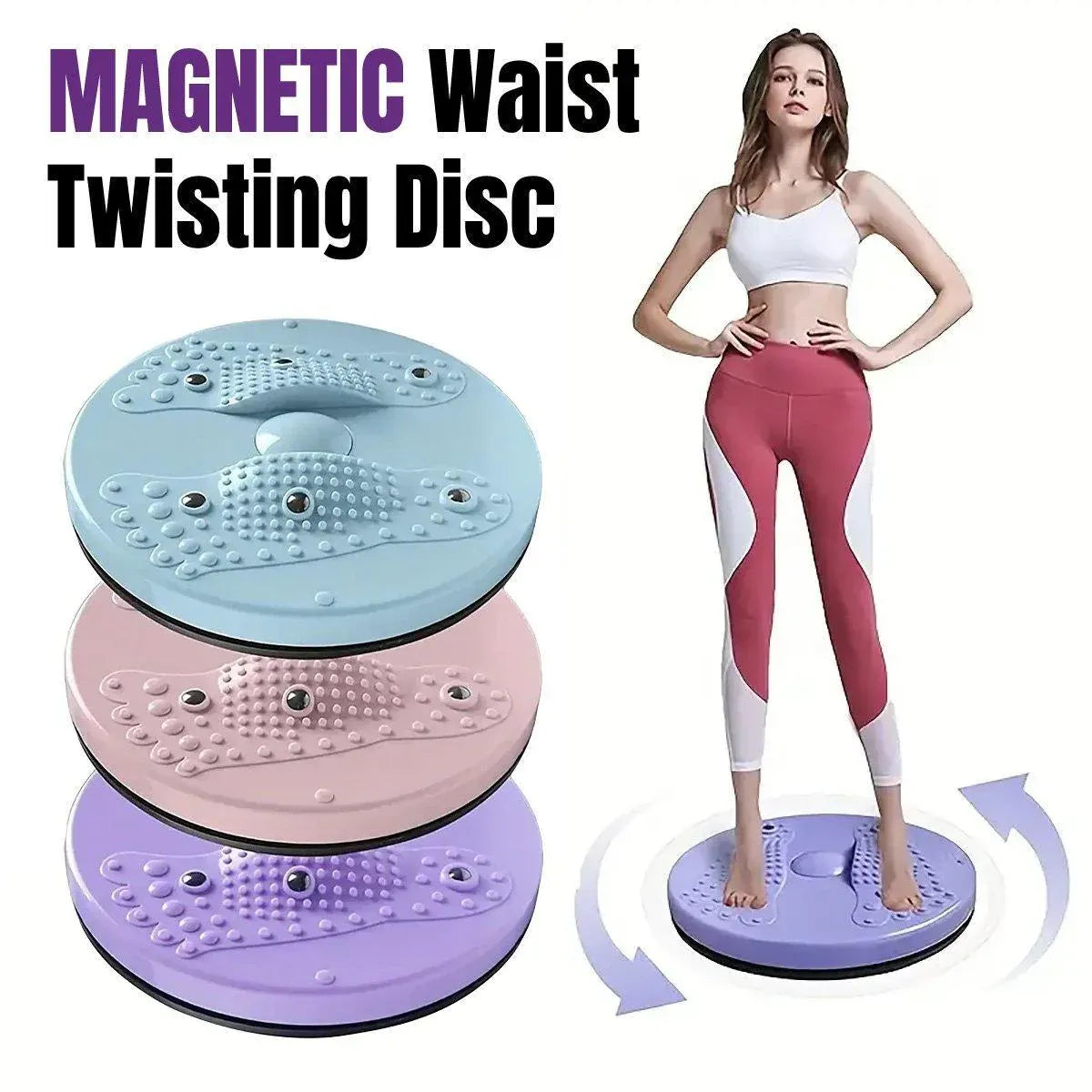 Magnetic Waist Twist Abdominal Fitness Disc Yoga Home Gym Exercise Equipment - Blue