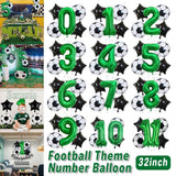 32 Inch Green Soccer Balloons 5 Pieces Set World Cup Birthday Party Decoration - 0