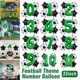 32 Inch Green Soccer Balloons 5 Pieces Set World Cup Birthday Party Decoration - 4
