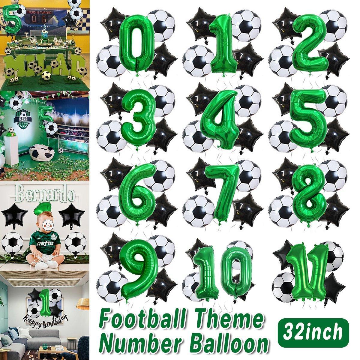32 Inch Green Soccer Balloons 5 Pieces Set World Cup Birthday Party Decoration - 4