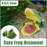 Aquarium Frog Ornament Cute Frog Decor for Fish Tank with Air Bubble Feature