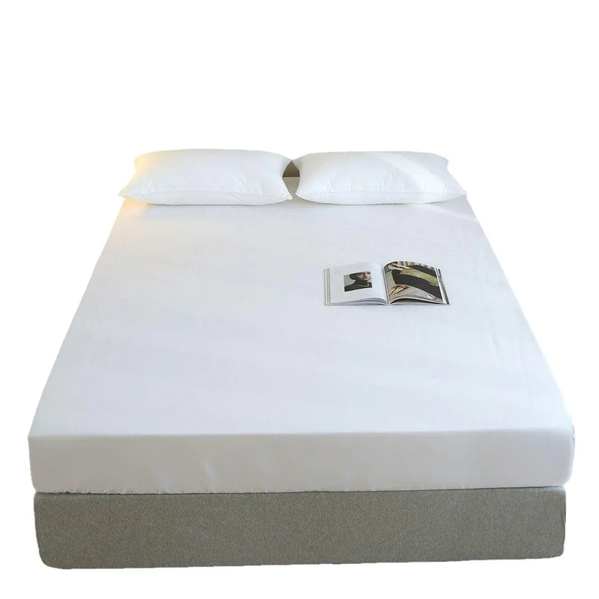 Double 145x200cm Hotel Bedding White Cotton Satin Bedspread - Cotton Satin-60x40s