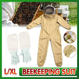 Full Beekeeping Suit Bee Suit Heavy Duty Leather Ventilated Keeping Gloves - XL ��with Gloves��