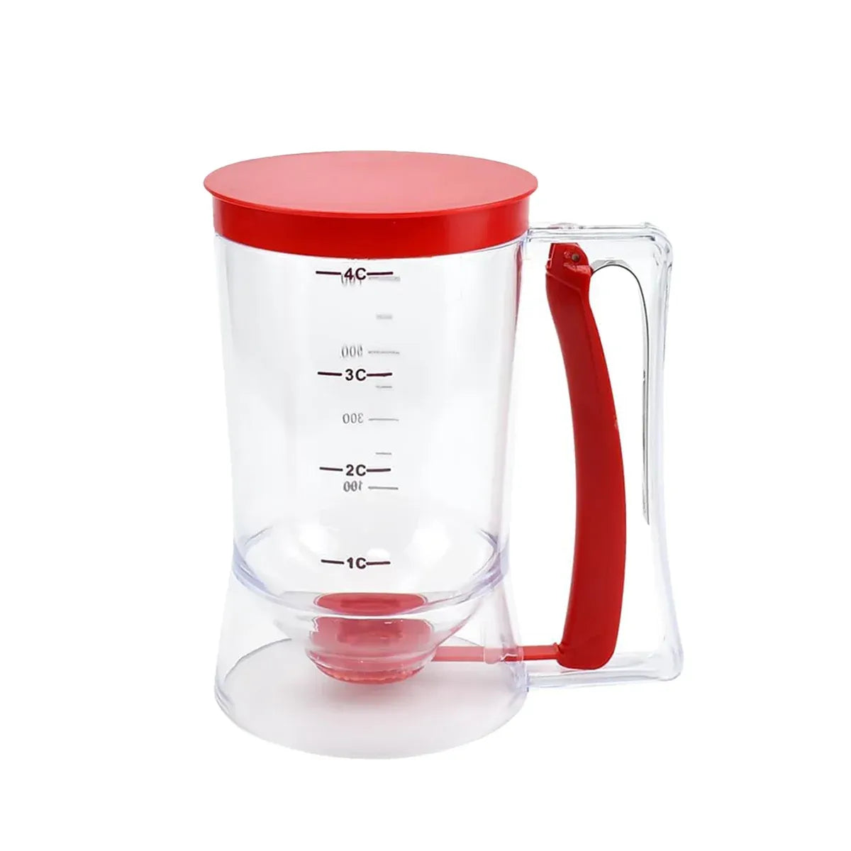 Batter Dispenser Measuring Cup Funnel Cake Cupcake Pancake Baking Tool - Red