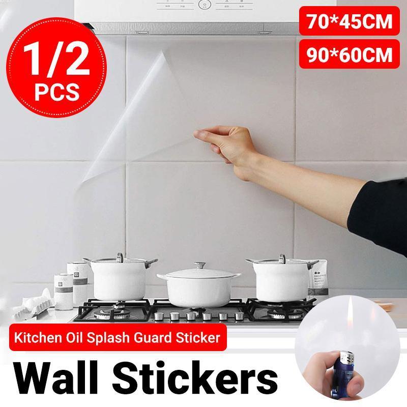 Kitchen Oil Splash Guard Wall Foil Protector Stove Cover Removable Baffle Screen - 70x45cm *1