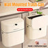 Wall Mounted Hanging Waste Bin with Lid Household Cabinet Trash Can Cream White