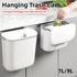 Wall Mounted Hanging Wastebasket with Sliding Lid for Kitchen and Bathroom Use - 7L