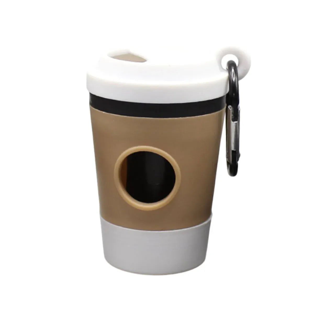 Pet Waste Bag Dispenser Portable Dog Poop Bag Holder Outdoor Cleaning Accessory - White