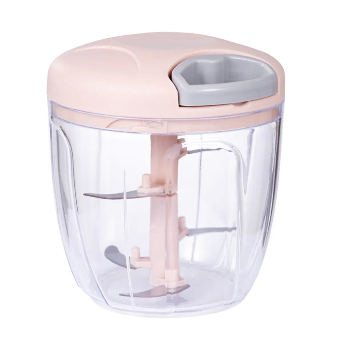 900ml Manual Meat Mincer Garlic Chopper Rotate Garlic Press Crusher Meat Grinder - Pink