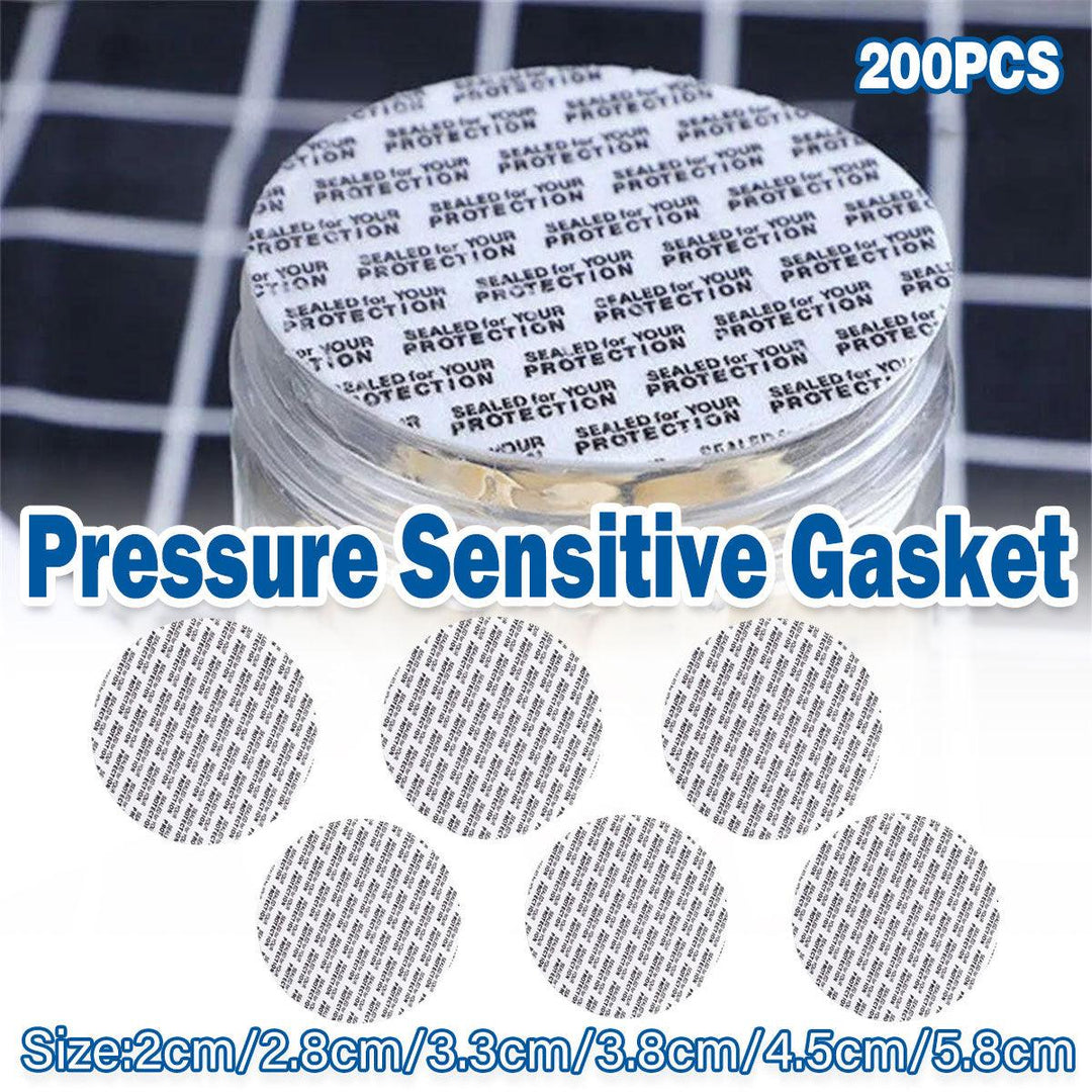200pcs Pressure Sensitive Gasket Self Adhesive Bottle Cap Sealing Liner for Jars - 3.3cm