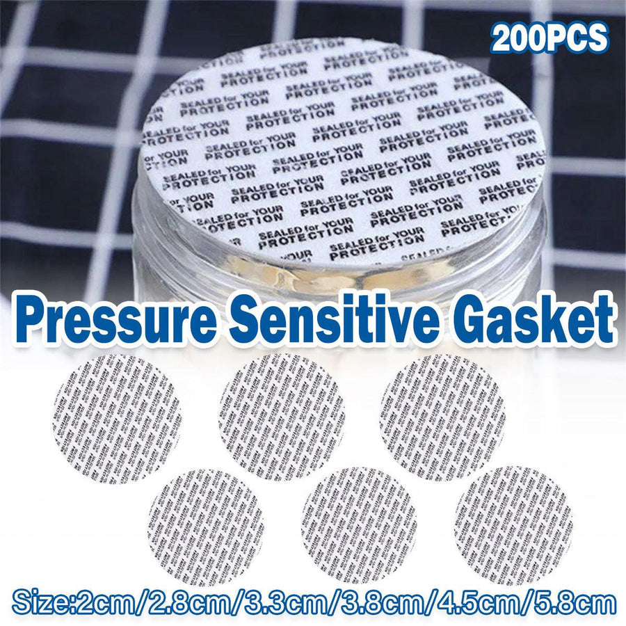 200pcs Pressure Sensitive Gasket Self Adhesive Bottle Cap Sealing Liner for Jars - 5.8cm