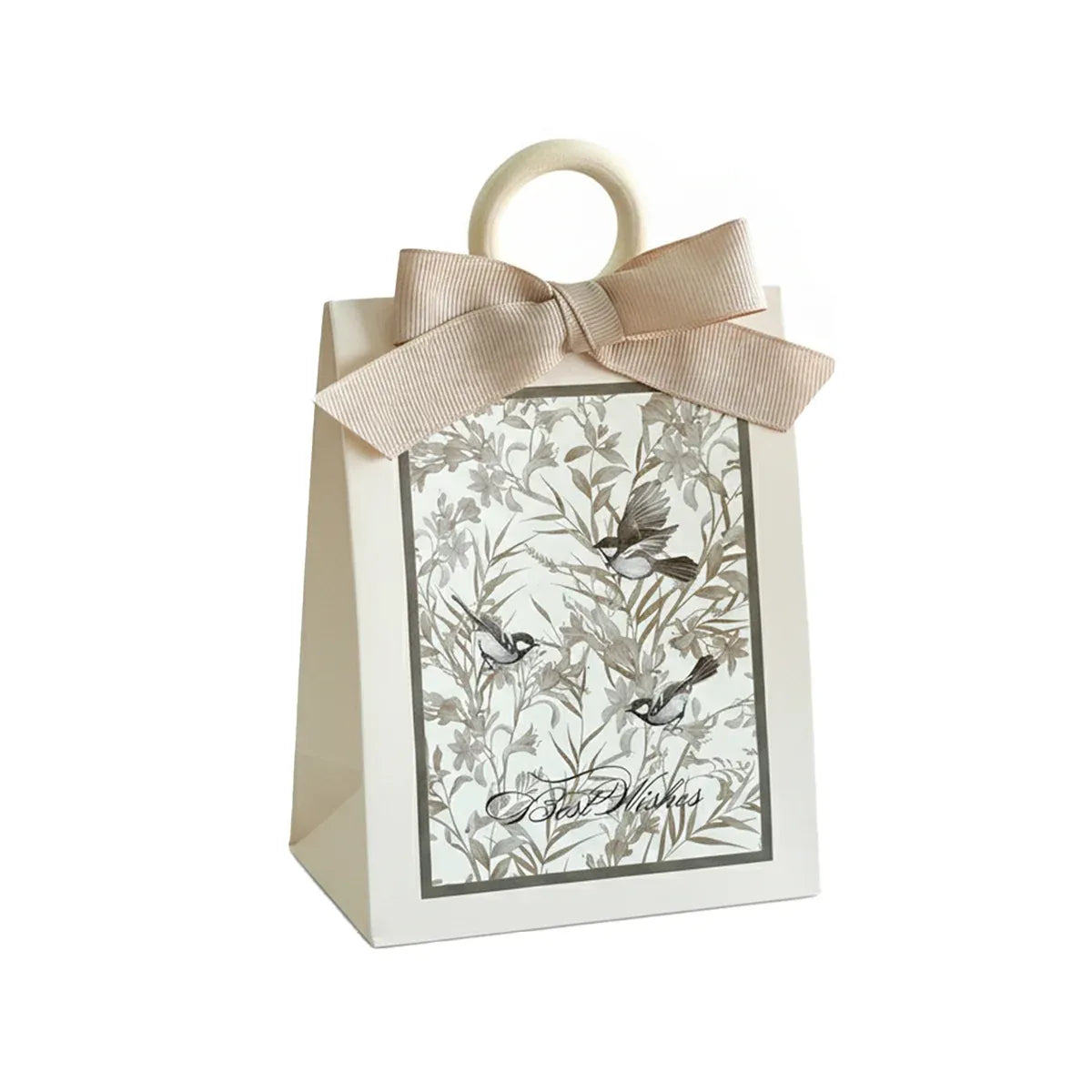 50PCS Gift Bags 3 Colours Aesthetic French Forest Theme Party Packing Bags - Champagne