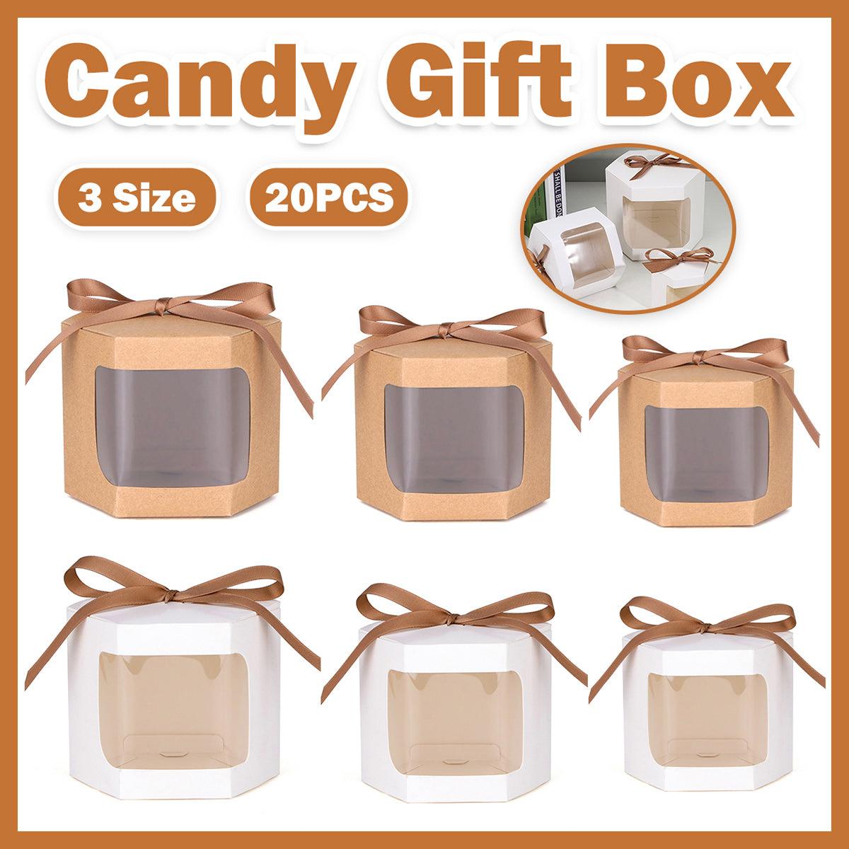 20PCS Small Gift Box Candy Storage Box Party Favor Treat Packaging Recyclable - Kraft-L