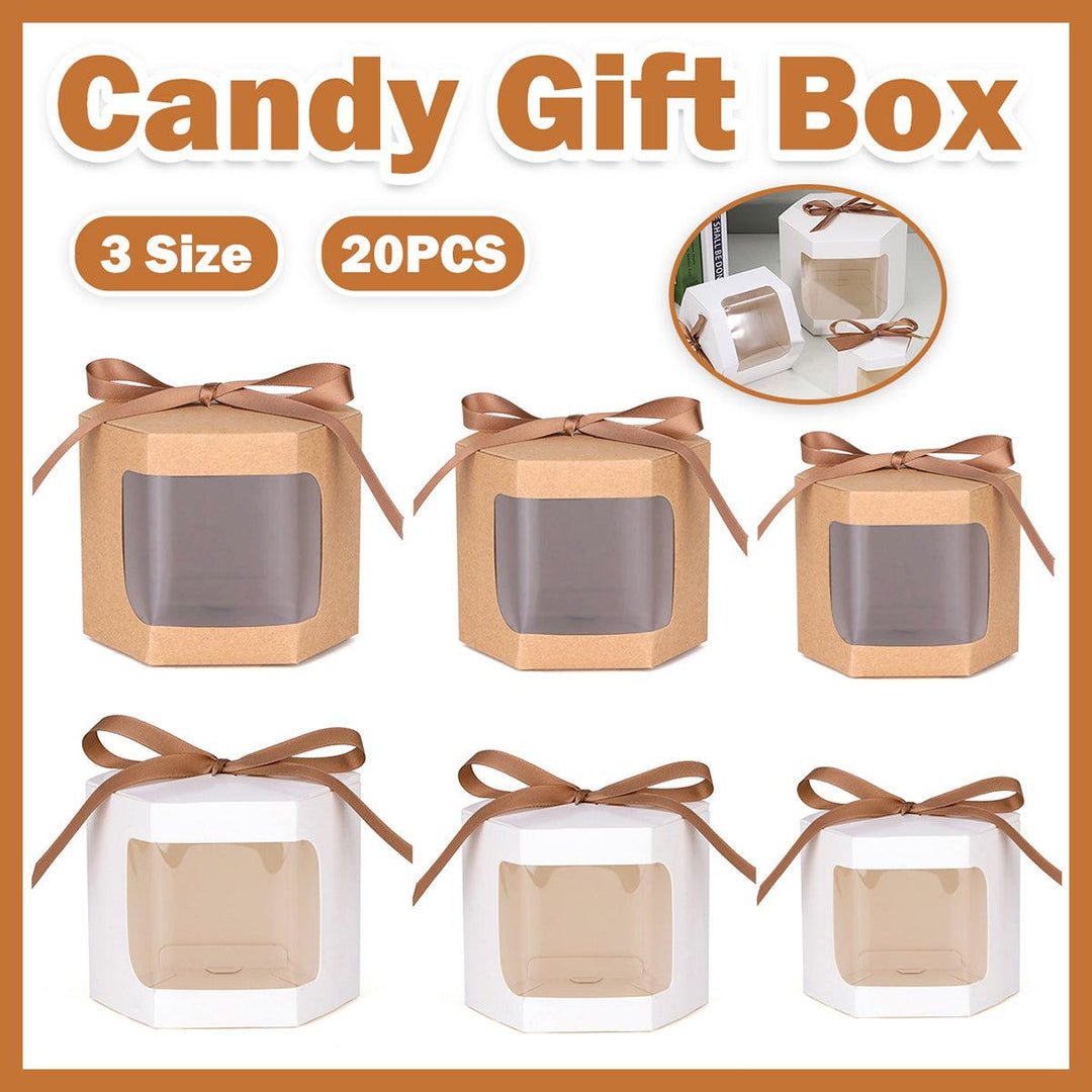 20PCS Small Gift Box Candy Storage Box Party Favor Treat Packaging Recyclable - Kraft-S