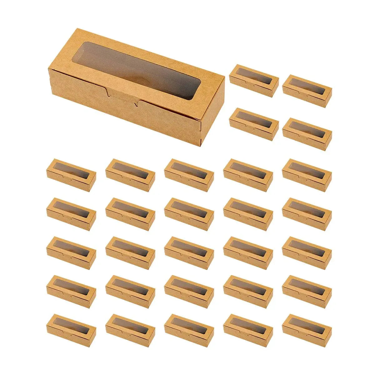 30 Pcs Kraft Paper Window Box Cardboard Gift Packaging Bakery Party Favour Box - Kraft