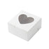50Pcs Clear Window Dessert Cake Packaging Gift Box Bakery Treat Party Treat Box - White