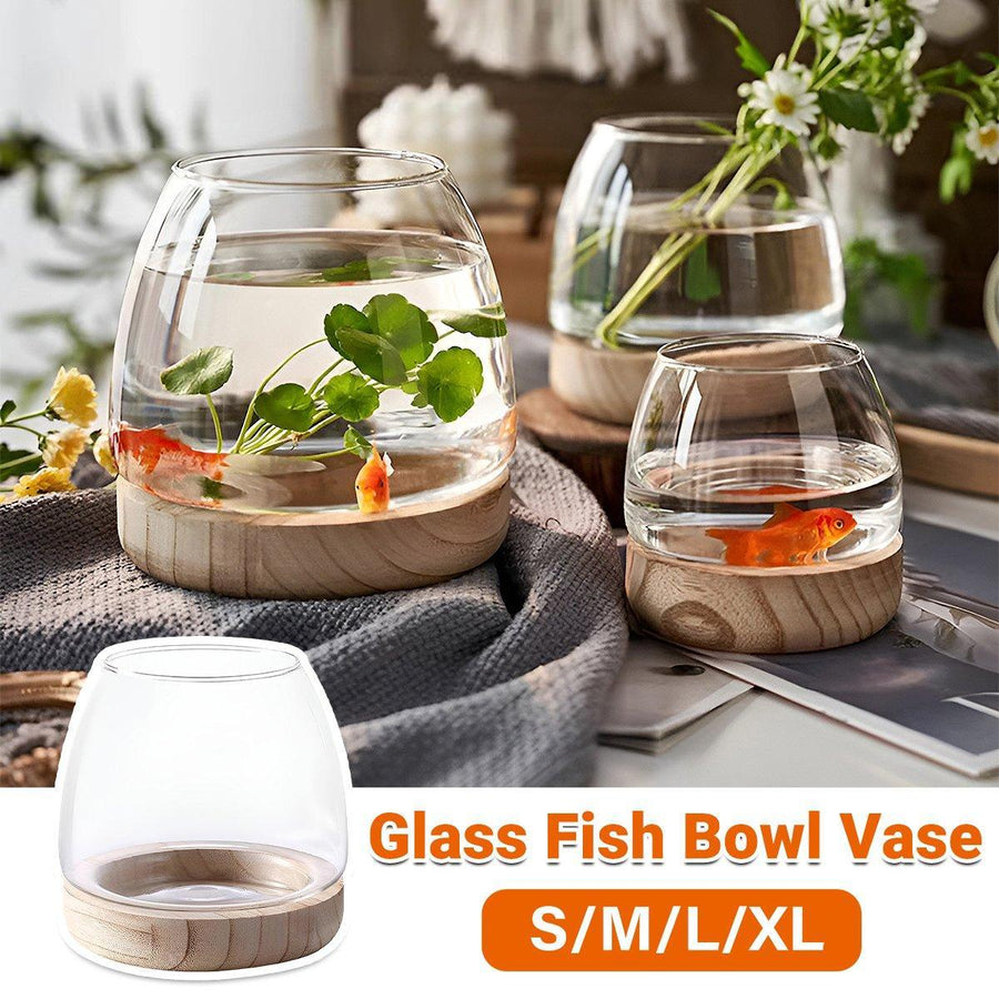 Japanese Style Small Glass Vases Fish Tank for Elegant Home Decor - L