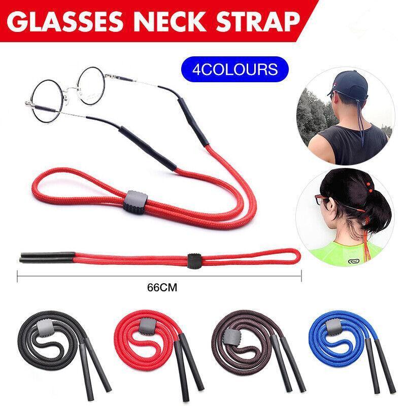 Glasses Lanyard Sports Comfortable Nylon Adjustable Spectacles Neck Strap Cord - Black