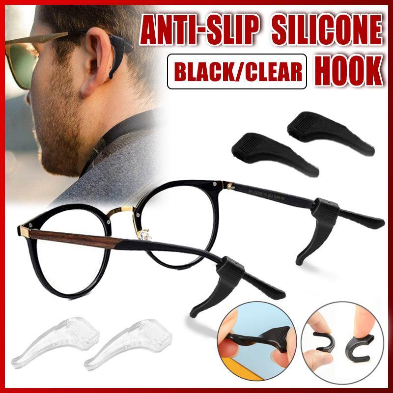 Anti-Slip Tip Ear Grip Silicone Hook Glasses Spectacle Holder Sports Temple Au - Black