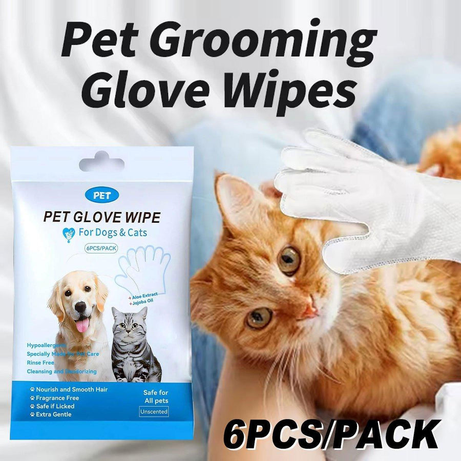 Cat Dog Cleaning Gloves Wipes Fur Disposable Face Washing Grooming