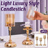 3PCS Light Luxury Style Candlestick Alloy and Glass Material Home Decor Durable