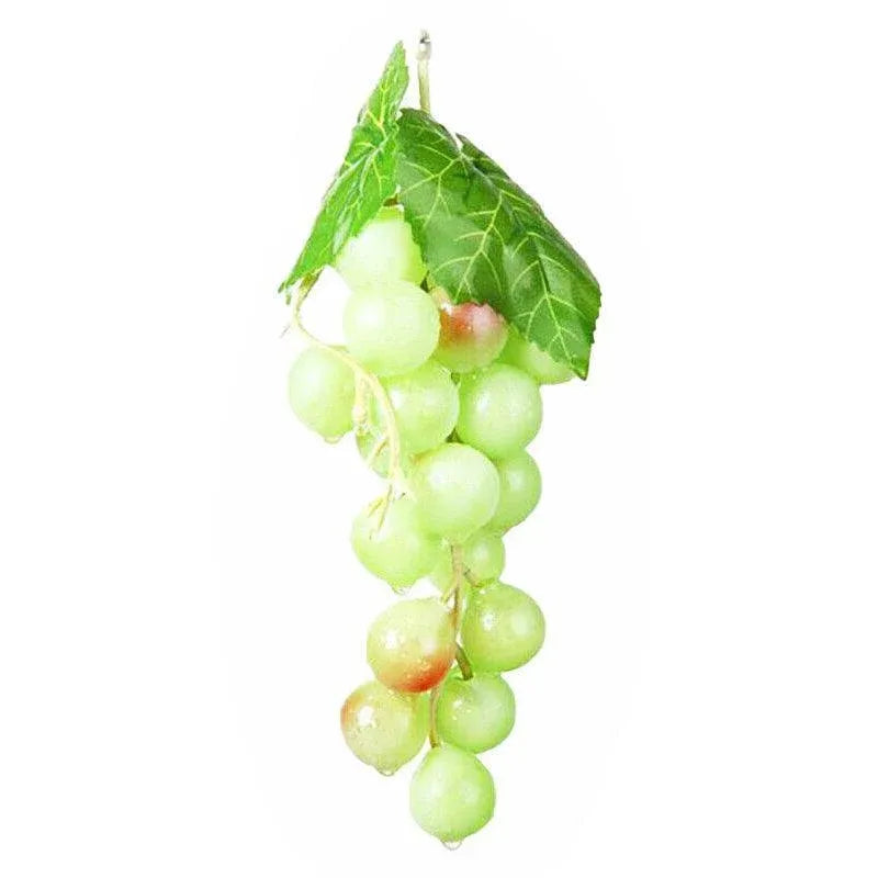 10Pcs Lifelike Artificial Grapes Decorative Fake Fruit for Weddings & Decor - Green