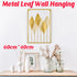 Metal Leaf Wall Hanging Decor Gold Iron Frame Living Room Porch 60 x 40cm