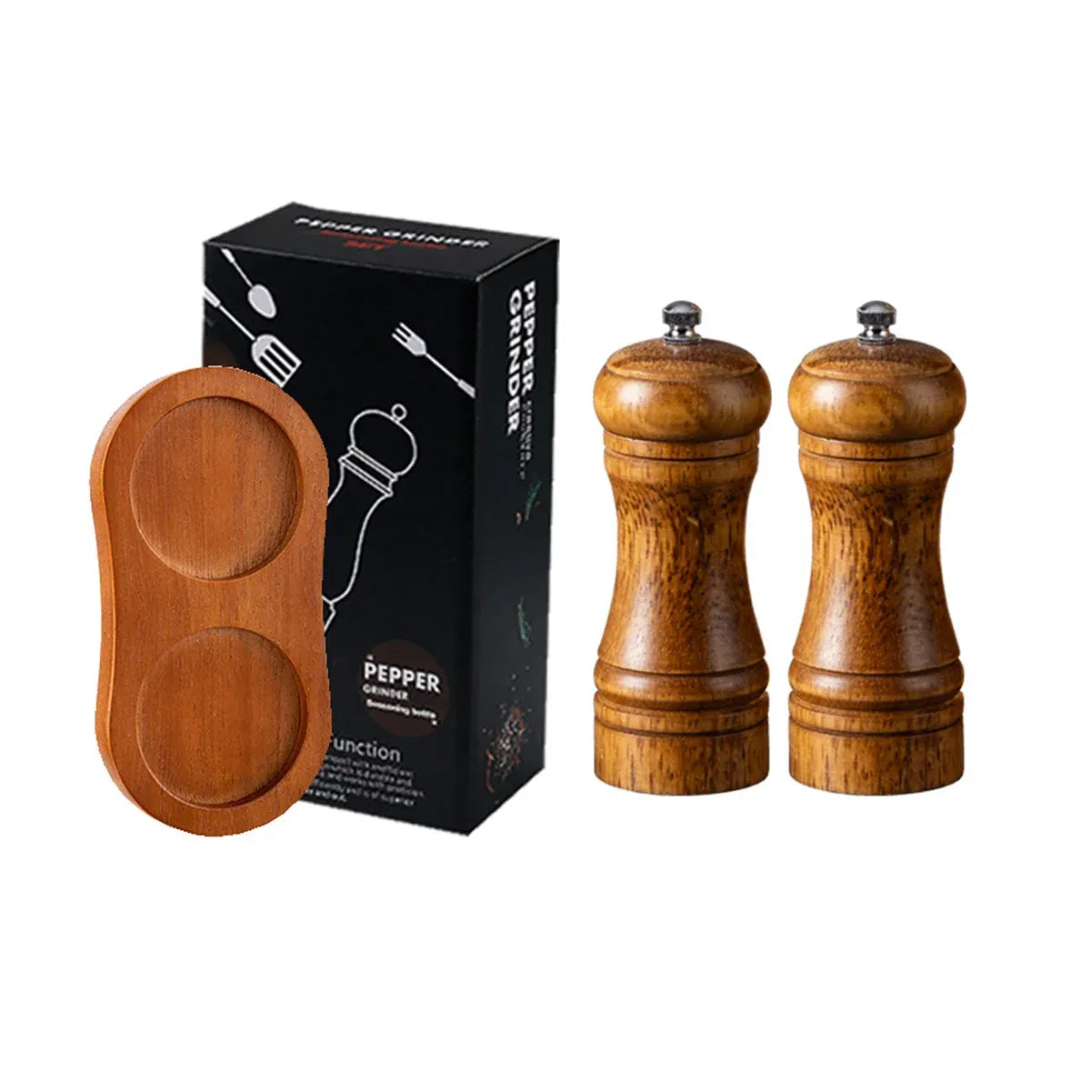 Wooden Pepper Grinder Pepper Mill Set Manual Home Salt Pepper Powder Bottle ﻿ - 5inch