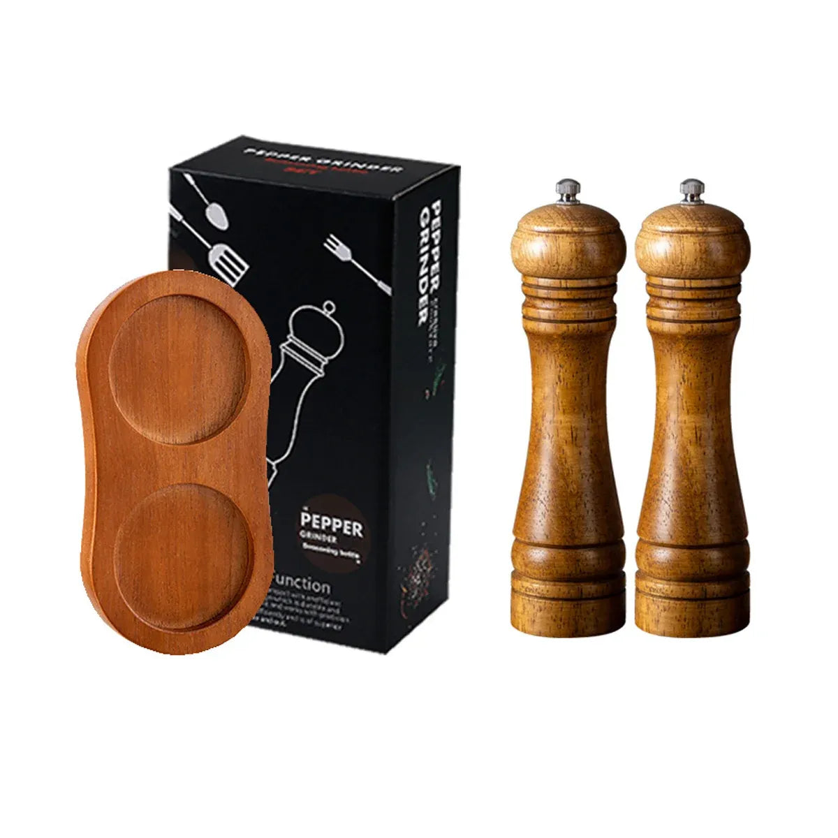 Wooden Pepper Grinder Pepper Mill Set Manual Home Salt Pepper Powder Bottle ﻿ - 8inch